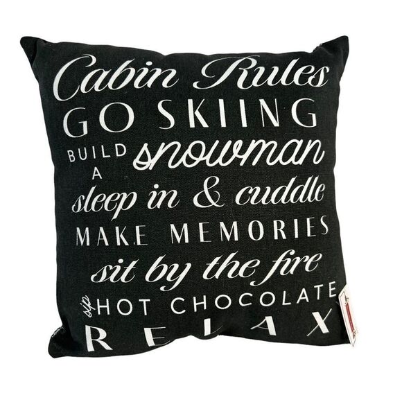 🔥NEW🔥 CABIN RULES PILLOW REVERSIBLE WITH CUTE RULES - Picture 3 of 3